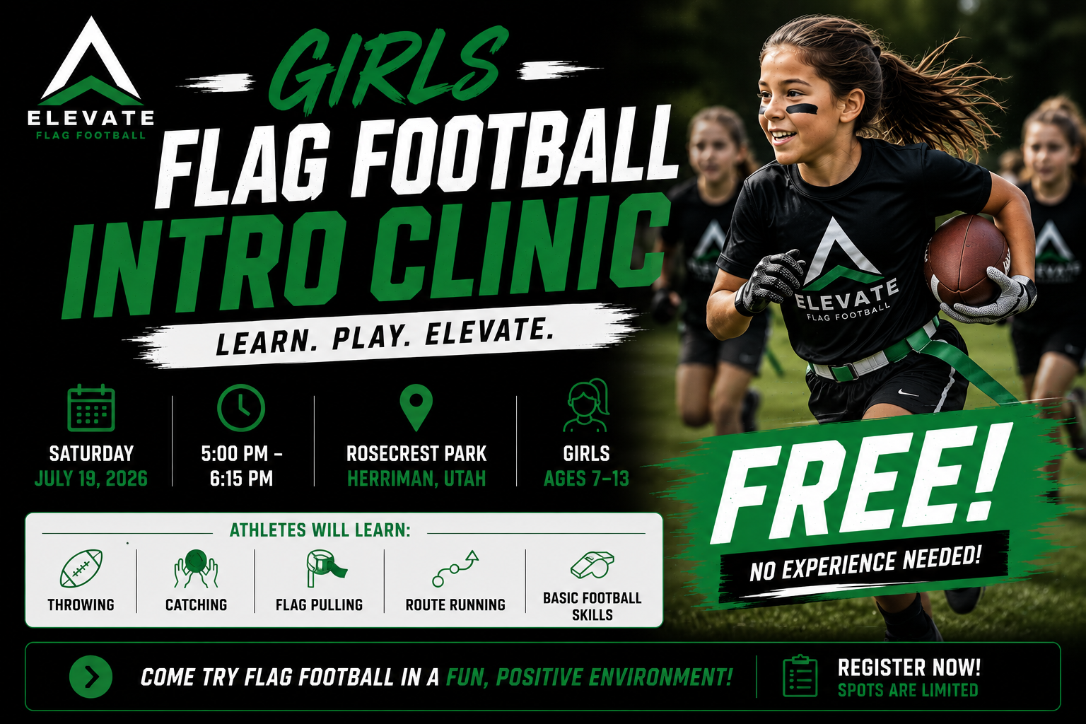 Free Girls Flag Football Clinic